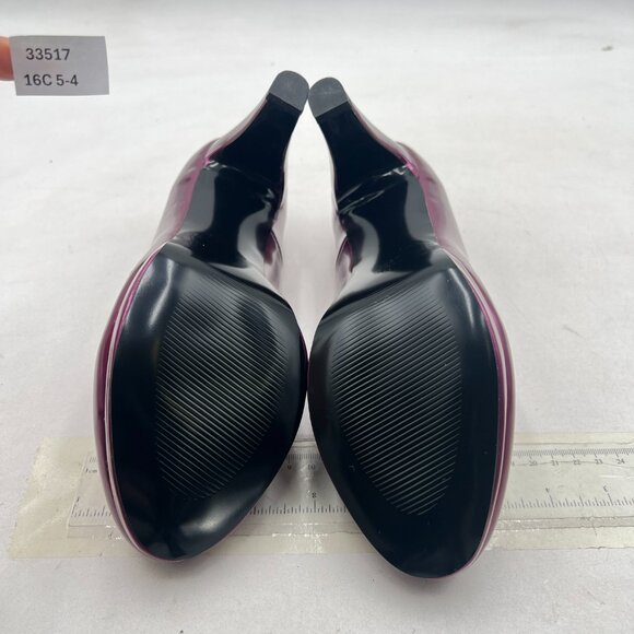 miss left Purple Low Platform Chunky High Heel Slip On Round Toe Elegant Pump - Picture 7 of 8